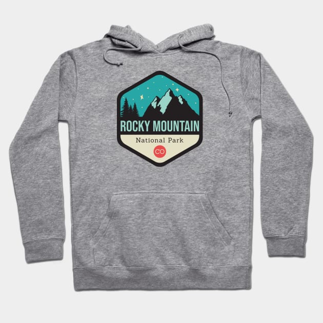 Rocky Mountains Park Badge Hoodie by CloudWalkerDesigns